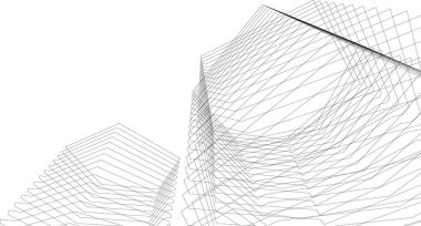 Mimari sanat konseptinde soyut çizgiler, minimum geometrik şekiller. 