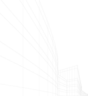 Mimari sanat konseptinde soyut çizgiler, minimum geometrik şekiller. 