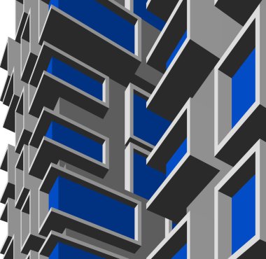 Mimari sanat konseptinde soyut çizgiler, minimum geometrik şekiller. 