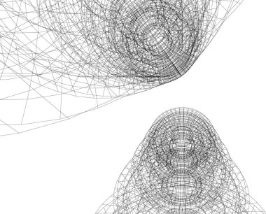 Mimari sanat konseptinde soyut çizgiler, minimum geometrik şekiller.