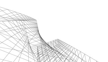 Mimari sanat konseptinde soyut çizgiler, minimum geometrik şekiller.