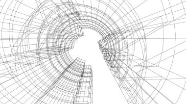 Mimari sanat konseptinde soyut çizgiler, minimum geometrik şekiller.