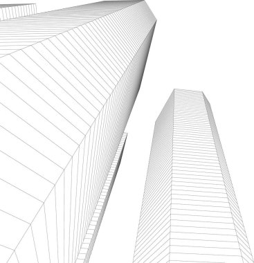 Mimari sanat konseptinde soyut çizgiler, minimum geometrik şekiller. 