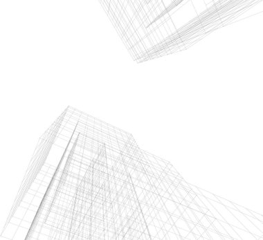 Mimari sanat konseptinde soyut çizgiler, minimum geometrik şekiller. 