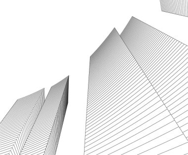 Mimari sanat konseptinde soyut çizgiler, minimum geometrik şekiller. 