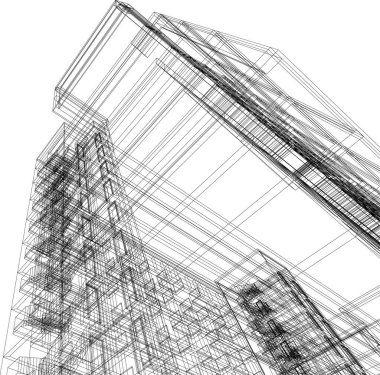 Mimari sanat konseptinde soyut çizgiler, minimum geometrik şekiller.