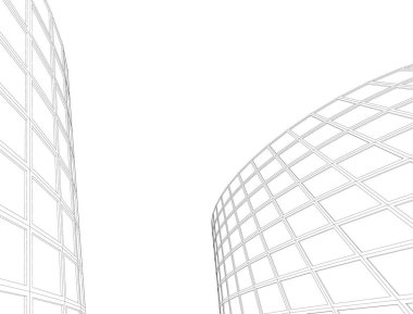 Mimari sanat konseptinde soyut çizgiler, minimum geometrik şekiller. 