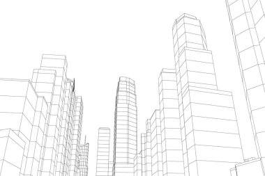 Mimari sanat konseptinde soyut çizgiler, minimum geometrik şekiller. 