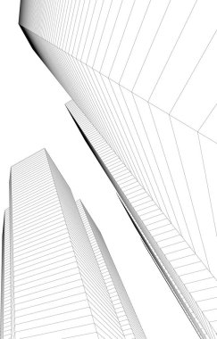 Mimari sanat konseptinde soyut çizgiler, minimum geometrik şekiller. 