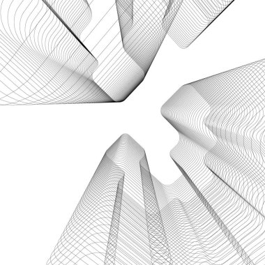 Mimari sanat konseptinde soyut çizgiler, minimum geometrik şekiller.