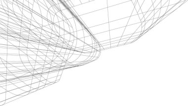 Mimari sanat konseptinde soyut çizgiler, minimum geometrik şekiller. 