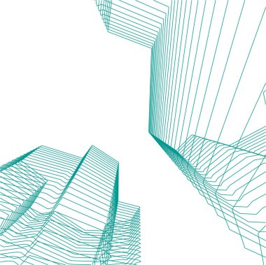 Mimari sanat konseptinde soyut çizgiler, minimum geometrik şekiller. 