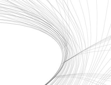 Mimari sanat konseptinde soyut çizgiler, minimum geometrik şekiller. 