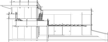 Mimari sanat konseptinde soyut çizgiler, minimum geometrik şekiller. 
