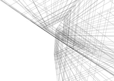 Mimari sanat konseptinde soyut çizgiler, minimum geometrik şekiller. 
