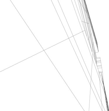 Mimari sanat konseptinde soyut çizgiler, minimum geometrik şekiller. 