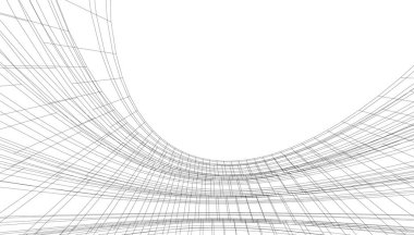 Mimari sanat konseptinde soyut çizgiler, minimum geometrik şekiller. 