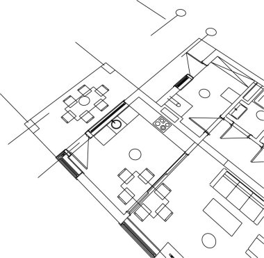 Mimari sanat konseptinde soyut çizgiler, minimum geometrik şekiller. 