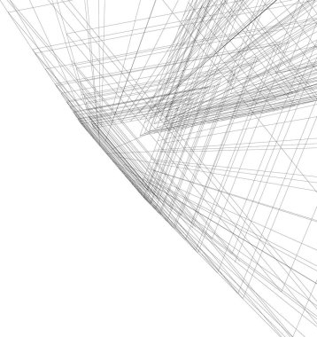 Mimari sanat konseptinde soyut çizgiler, minimum geometrik şekiller. 