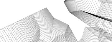 Mimari sanat konseptinde soyut çizgiler, minimum geometrik şekiller.