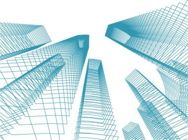 Mimari sanat konseptinde soyut çizgiler, minimum geometrik şekiller. 