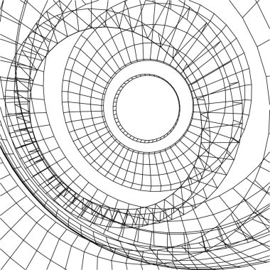 Mimari sanat konseptinde soyut çizgiler, minimum geometrik şekiller. 