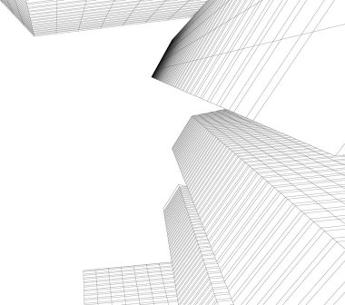 Mimari sanat konseptinde soyut çizgiler, minimum geometrik şekiller. 