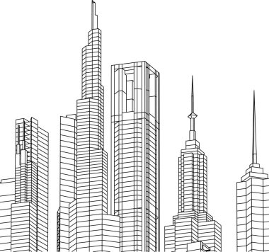 Mimari sanat konseptinde soyut çizgiler, minimum geometrik şekiller.