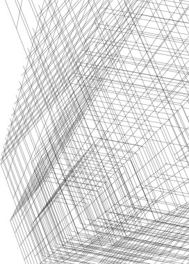 Mimari sanat konseptinde soyut çizgiler, minimum geometrik şekiller.