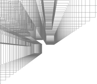 Mimari sanat konseptinde soyut çizgiler, minimum geometrik şekiller. 