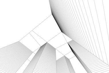 Mimari sanat konseptinde soyut çizgiler, minimum geometrik şekiller. 