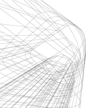 Mimari sanat konseptinde soyut çizgiler, minimum geometrik şekiller. 