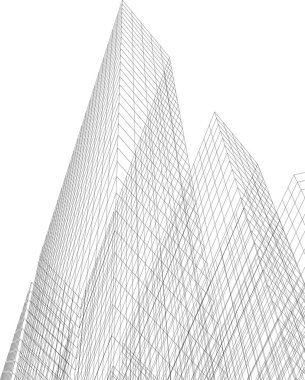 Mimari sanat konseptinde soyut çizgiler, minimum geometrik şekiller. 