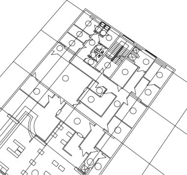 Mimari sanat konseptinde soyut çizgiler, minimum geometrik şekiller. 