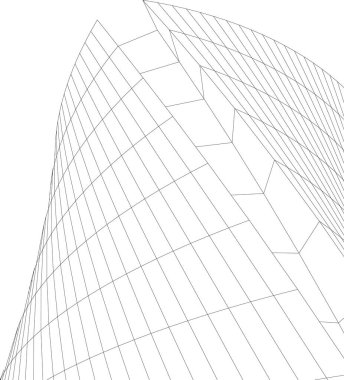 Mimari sanat konseptinde soyut çizgiler, minimum geometrik şekiller. 