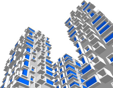 Mimari sanat konseptinde soyut çizgiler, minimum geometrik şekiller. 