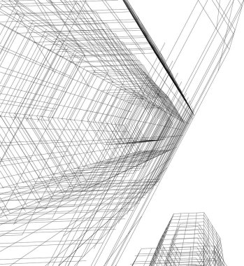 Mimari sanat konseptinde soyut çizgiler, minimum geometrik şekiller. 