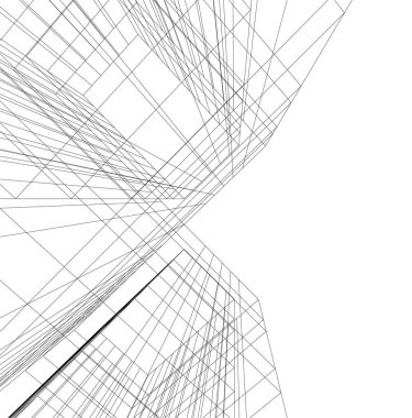 Mimari sanat konseptinde soyut çizgiler, minimum geometrik şekiller.