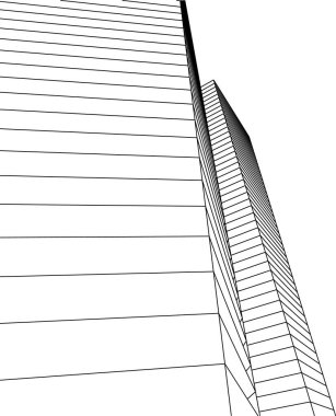 Mimari sanat konseptinde soyut çizgiler, minimum geometrik şekiller. 