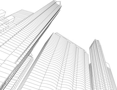 Mimari sanat konseptinde soyut çizgiler, minimum geometrik şekiller. 