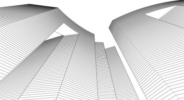 Mimari sanat konseptinde soyut çizgiler, minimum geometrik şekiller.