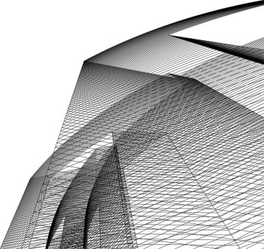 Mimari sanat konseptinde soyut çizgiler, minimum geometrik şekiller.