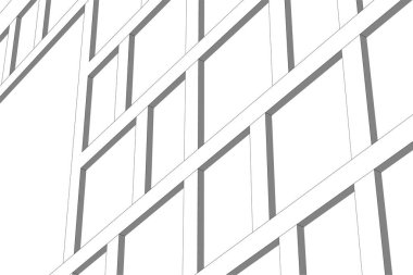 Mimari sanat konseptinde soyut çizgiler, minimum geometrik şekiller. 