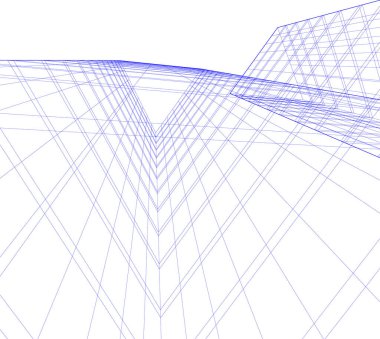 Mimari sanat konseptinde soyut çizgiler, minimum geometrik şekiller. 