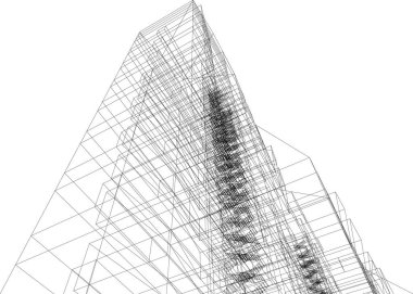 Mimari sanat konseptinde soyut çizgiler, minimum geometrik şekiller.