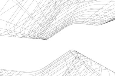 Mimari sanat konseptinde soyut çizgiler, minimum geometrik şekiller. 