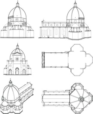 Mimari sanat konseptinde soyut çizgiler, minimum geometrik şekiller.