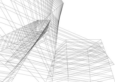 Mimari sanat konseptinde soyut çizgiler, minimum geometrik şekiller.