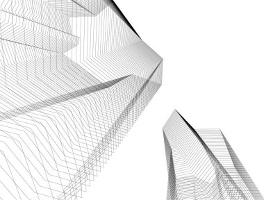 Mimari sanat konseptinde soyut çizgiler, minimum geometrik şekiller. 