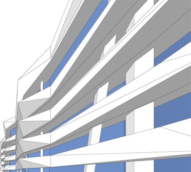 Mimari sanat konseptinde soyut çizgiler, minimum geometrik şekiller. 